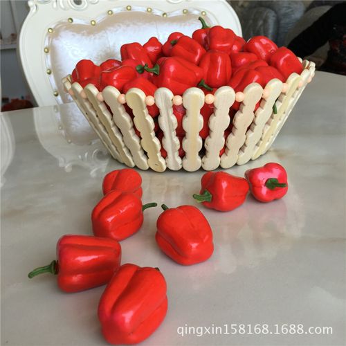 7万个厂家批发仿真菜椒 甜椒红青辣椒模型人造假水果蔬菜摄影道具玩具